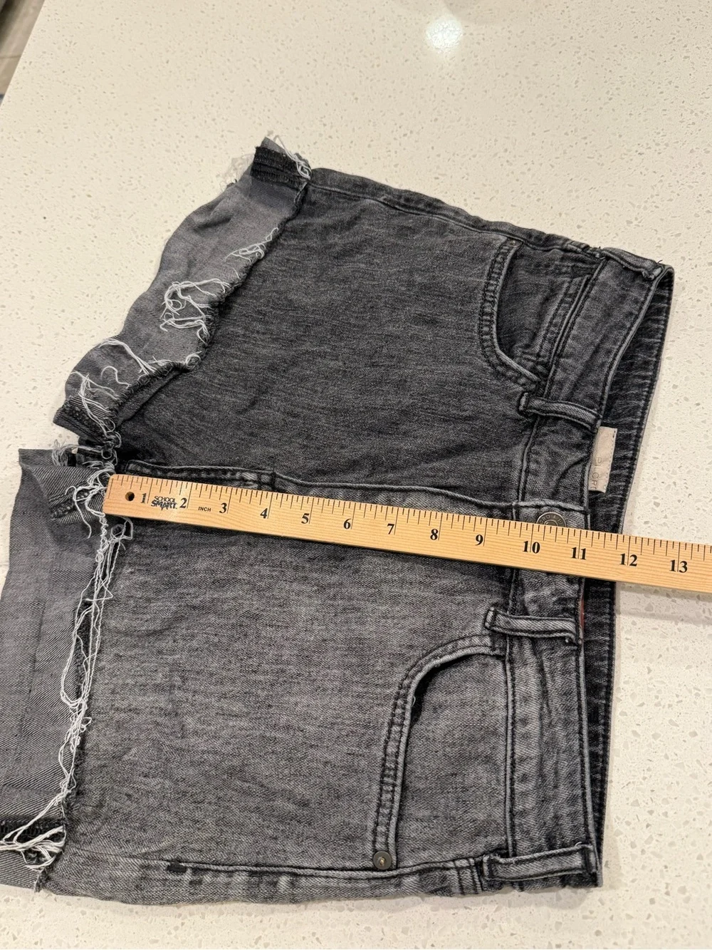 Anthropologie Pilcro Signature High Rise Shorts Colorblock Faded Black Grey 29 - Picture 6 of 15